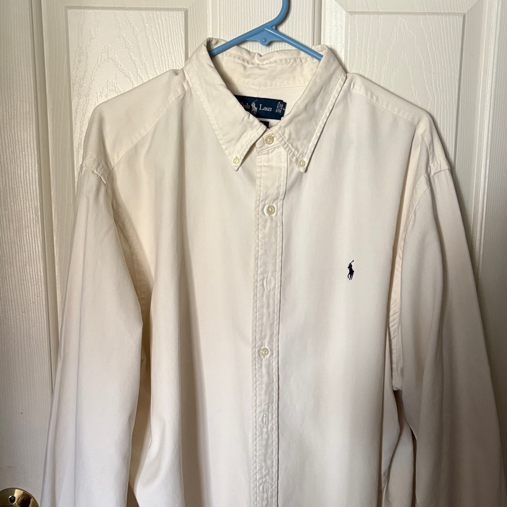 Polo by Ralph Lauren Men's Cream Button Down Shirt